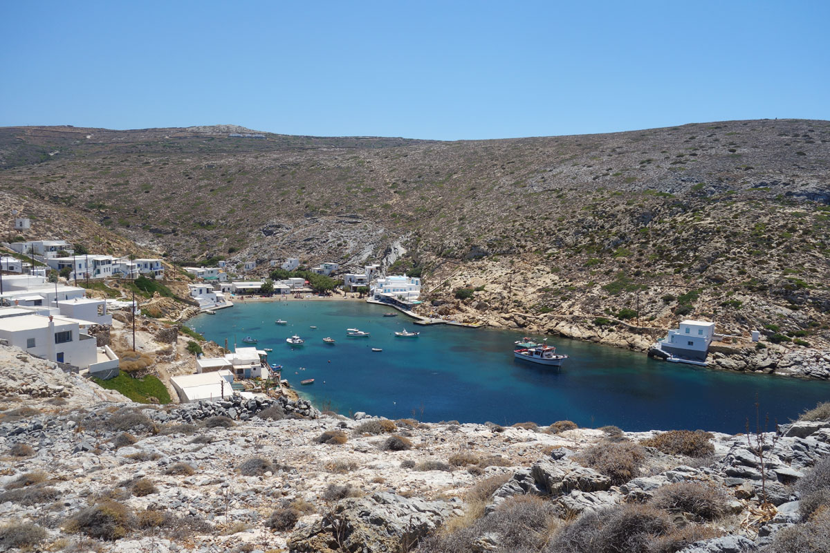 The beach and village of Cheronissos in Sifnos